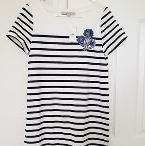 Loft flower embroidery stripes dress - New